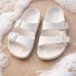 Birkenstock White Two-Strap EVA Sandals Size 38 = 8 1/2